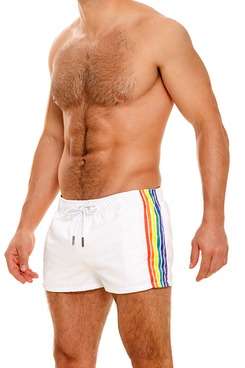 1806 RAINBOW MINI SHORT WHITE